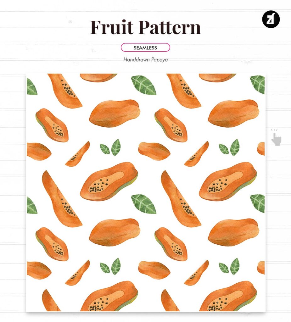 水果图案手绘水彩插图合集水果纹理素材下载Fruits pattern hand drawn watercolor illustration插图5