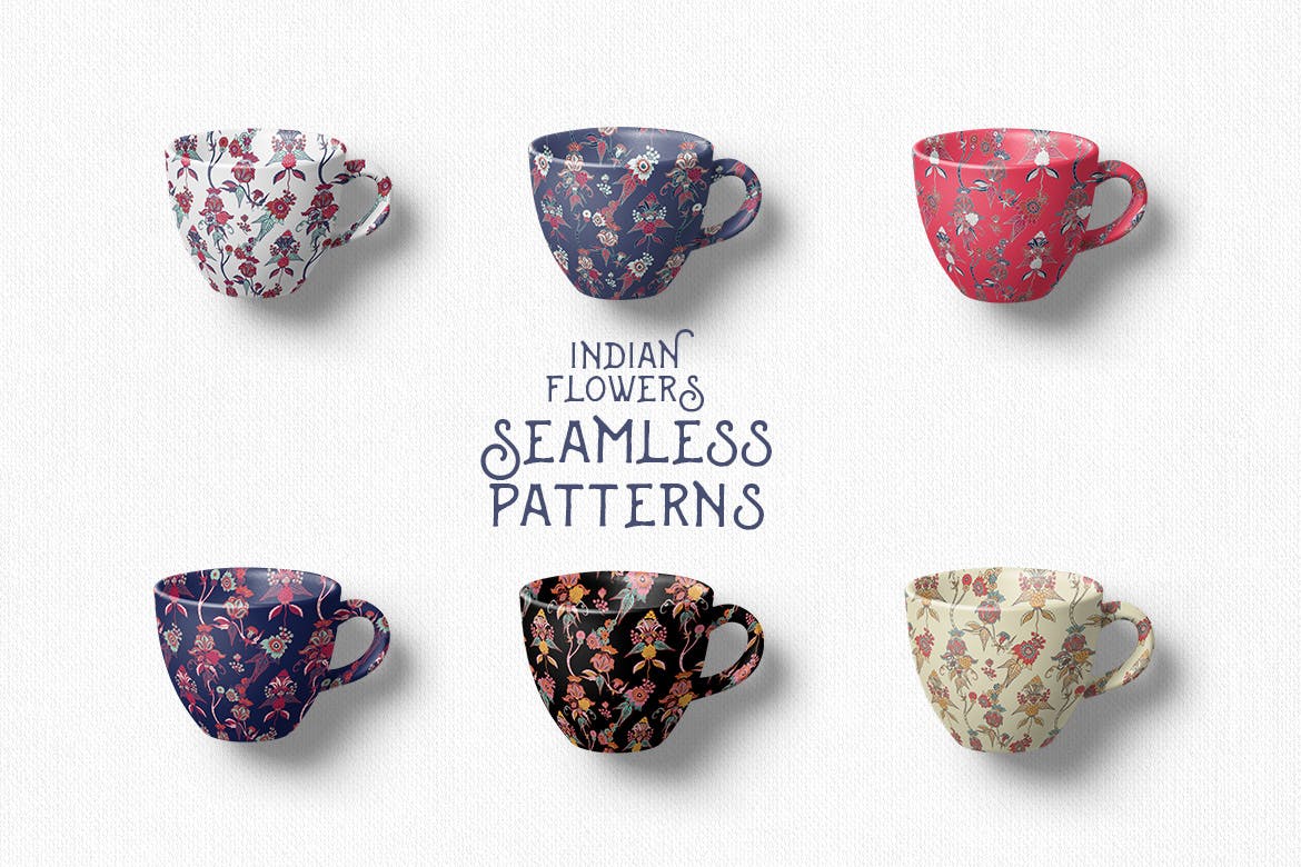 印度花卉图案系列装饰图案抱枕布艺素材Indian Flowers Patterns插图5