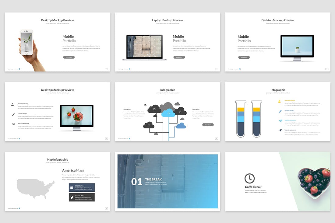 极简主义的创意主题设计PPT幻灯片模板Kanal Google Slides Template插图5