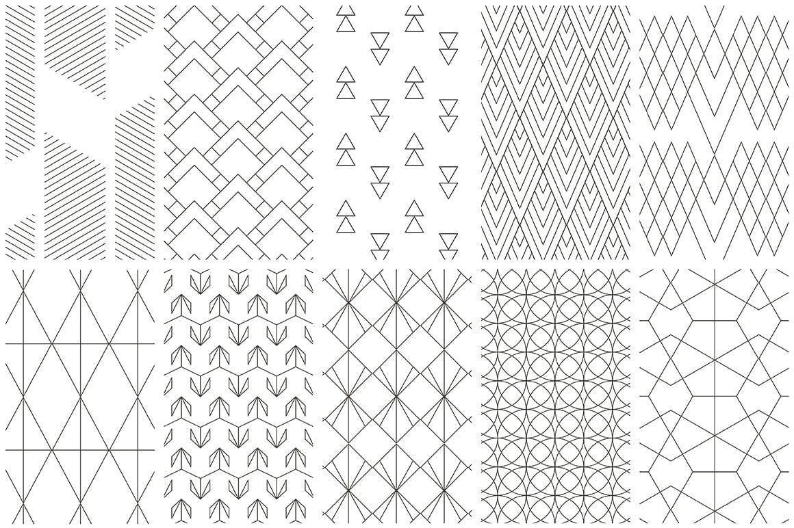 品牌几何线装饰纹理图案装饰图案下载Simple Line Geometric Patterns插图5