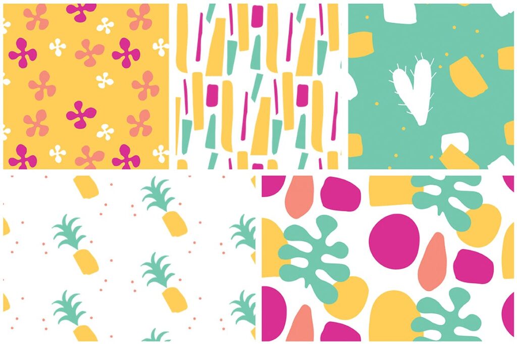 企业品牌VI辅助图形装饰图案Summer Seamless Patterns插图5