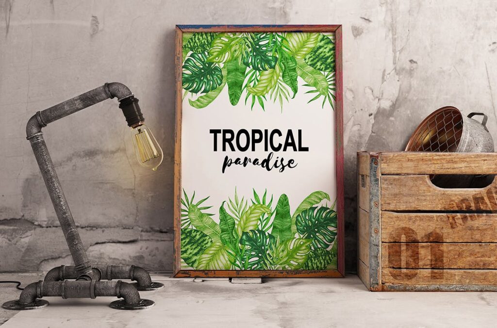 20个矢量热带森林树叶装饰图案花纹Tropical Paradise Design Kit插图5