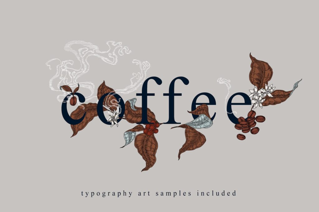 咖啡植物主题创意插图素材装饰图案Coffee Botanical Art Collection插图5