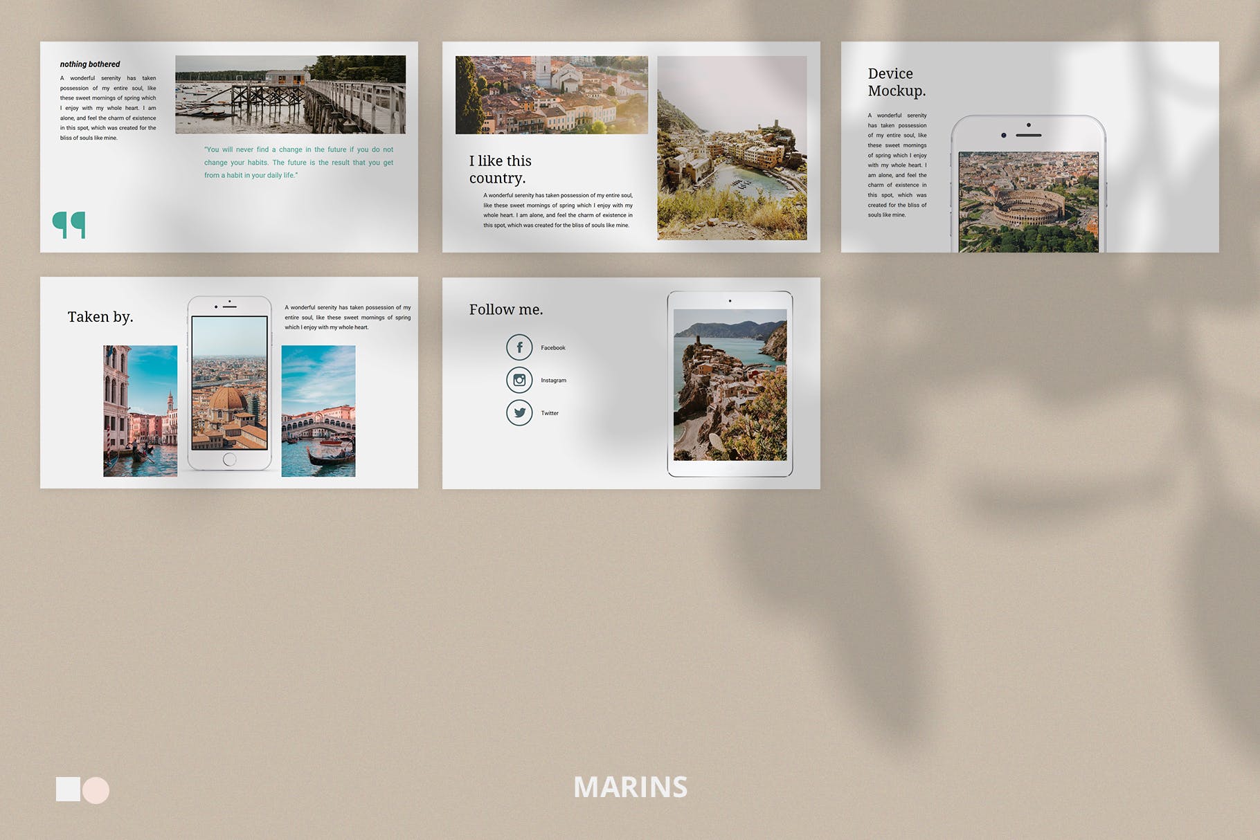 优雅简洁时尚多用途模板幻灯片下载Marins Google Slides插图6