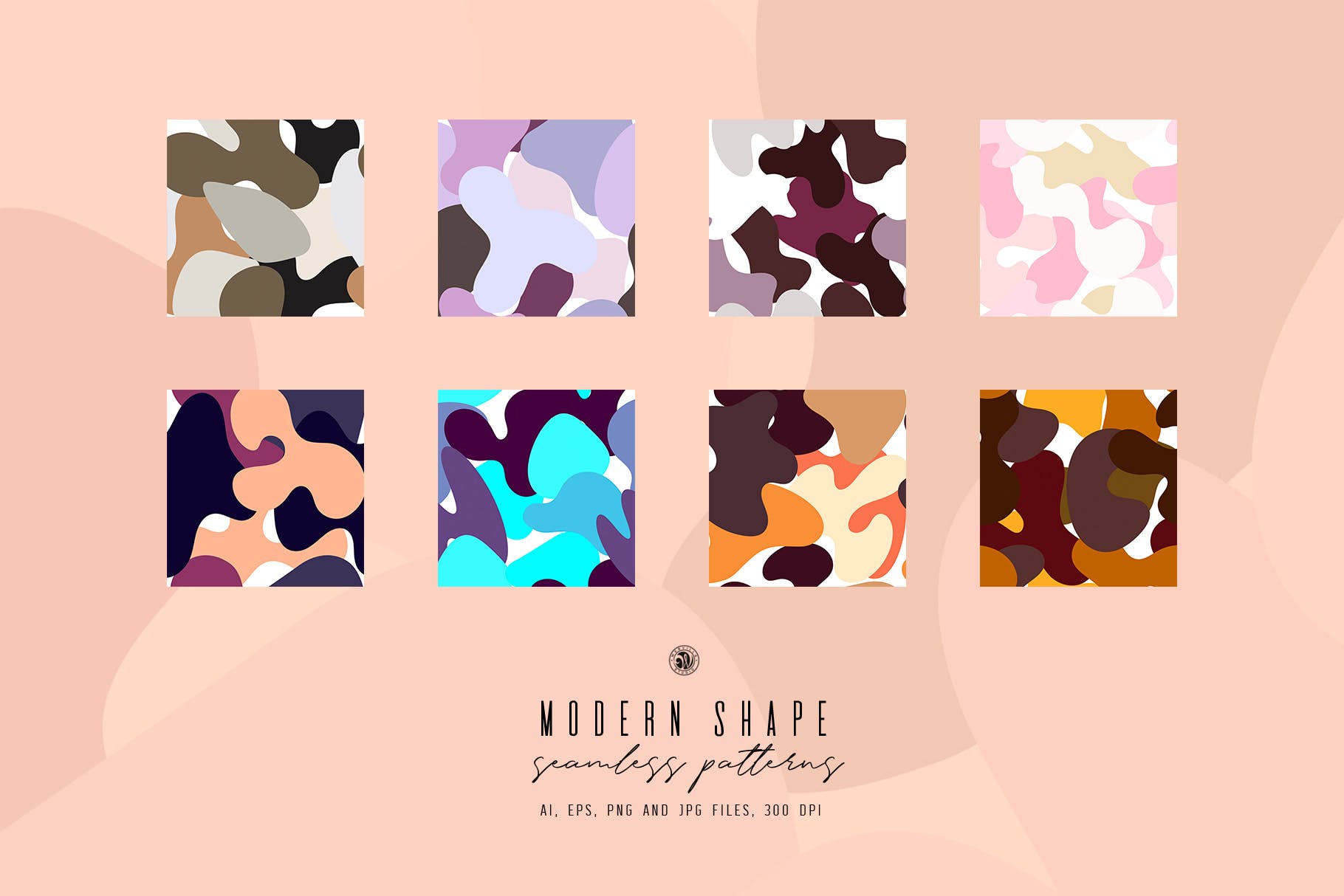 现代抽象几何形状创意装饰图案素材Modern Shape Patterns插图6
