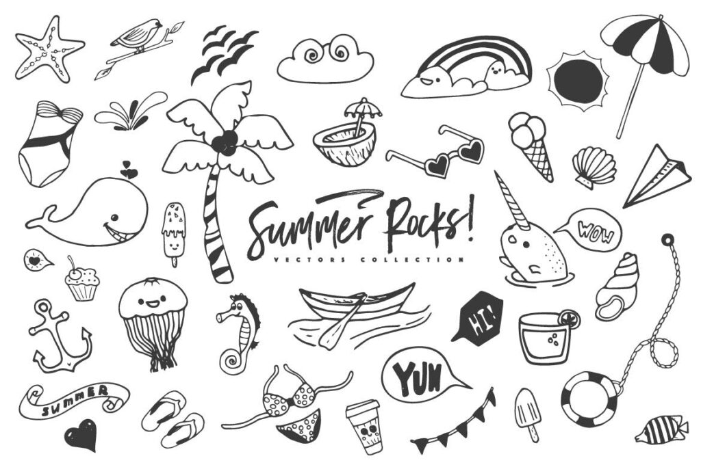 夏季主题元素装饰图案纹理下载Summer Rocks! Vectors Collection插图6