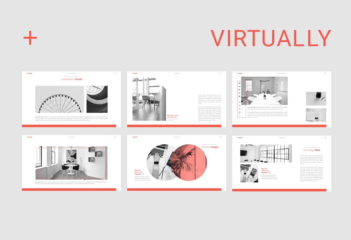 欧美风极简风格创意版式业务数据展示项目推销幻灯片模版Virtually Powerpoint插图8