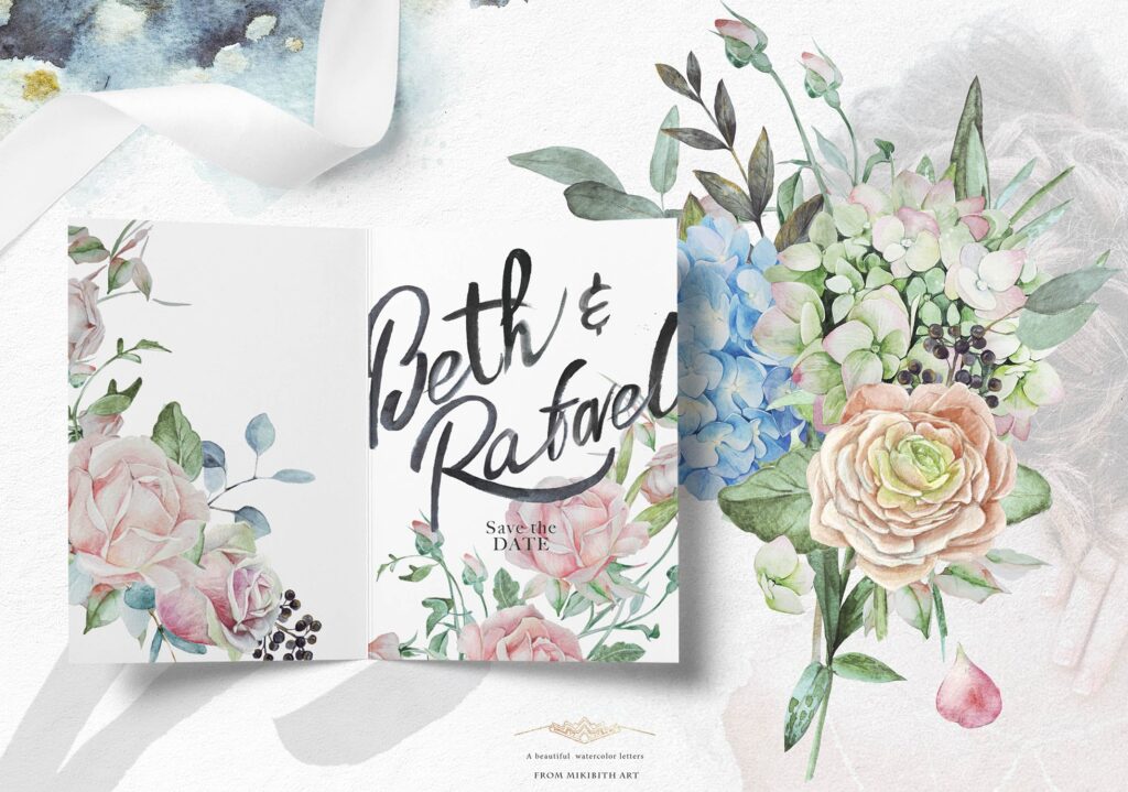 婚礼玫瑰花束创意图案合集邀请函相框装饰图案Wedding roses bouquets Artarian vol22插图4