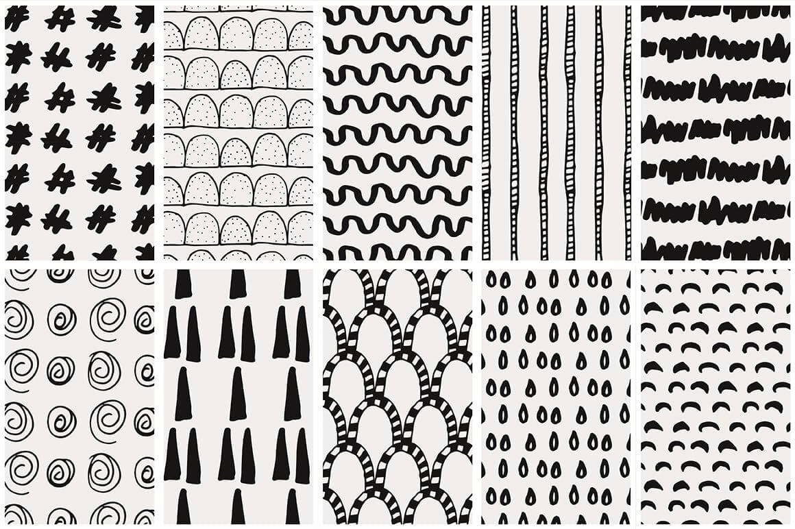 品牌服装VI品牌装饰图案纹理素材装饰图案Abstract Seamless Patterns插图7