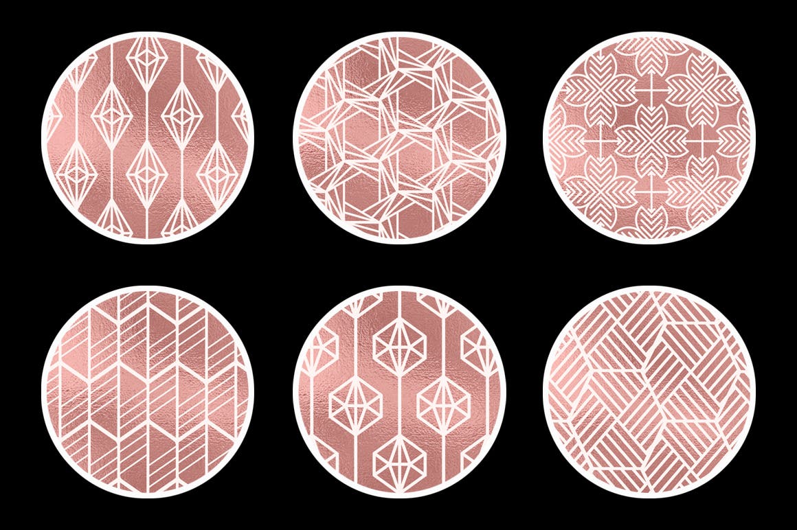 几何玫瑰金装饰图案品牌辅助图形应用案例Geometric Rosegold Pattern插图7