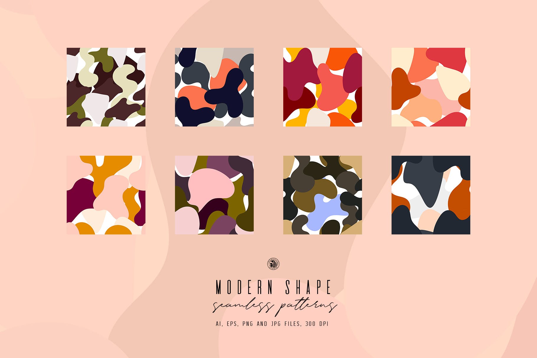 现代抽象几何形状创意装饰图案素材Modern Shape Patterns插图7