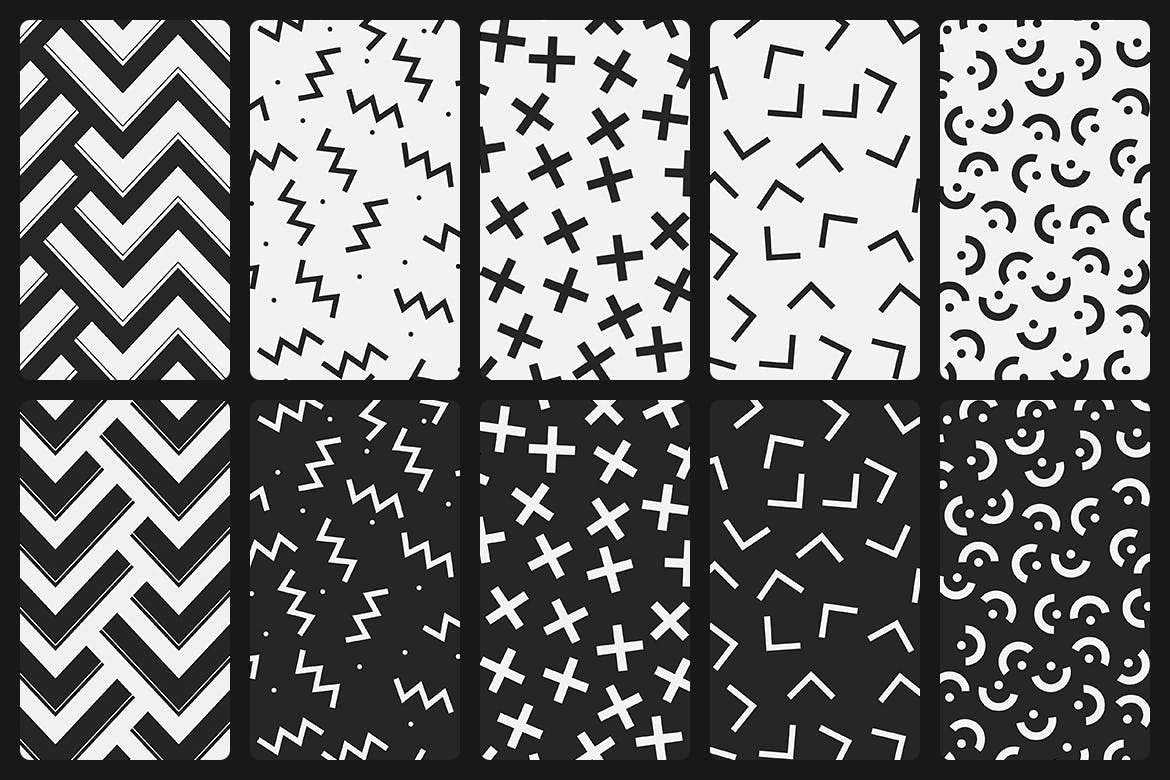 50个矢量抽象涂鸦几何线条装饰纹理50 Abstract Doodle Seamless Patterns插图8