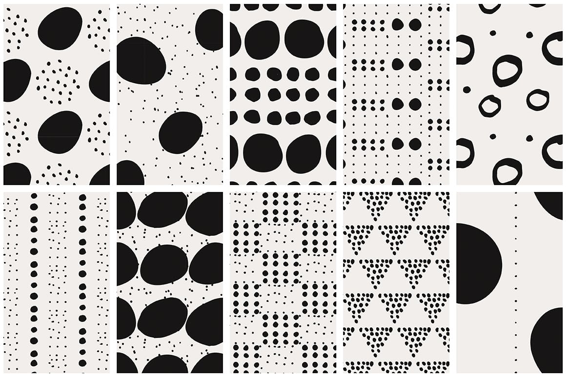 企业品牌辅助图案水墨杂点素材Dots Spots Seamless Patterns插图6