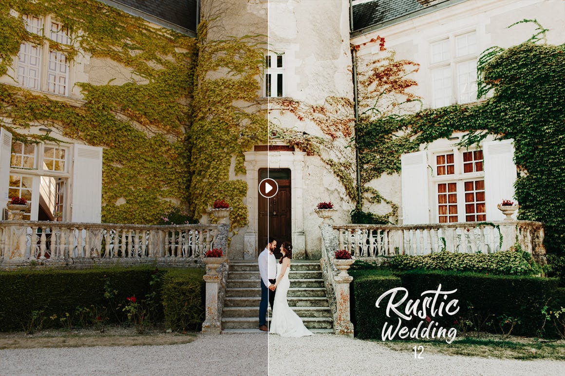 文艺婚纱摄影照片效果处理LR预设Rustic Wedding Presets for Lightroom Photoshop插图8