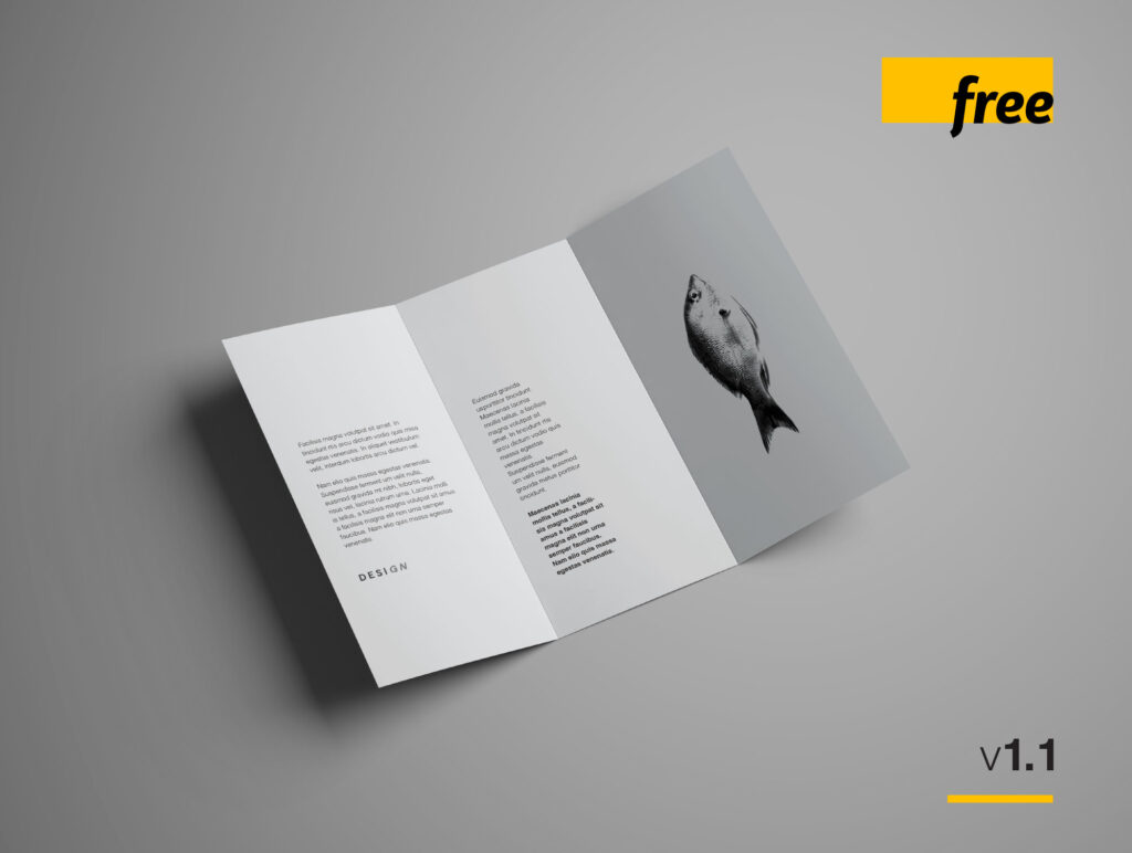 标准尺寸的折叠A4高级三折手册样机 Advanced Trifold Brochure Mockup – 7 Angles插图