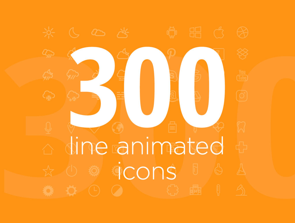 300个矢量动画图标/多行业类别图标下载300 Line Animated Icons插图1