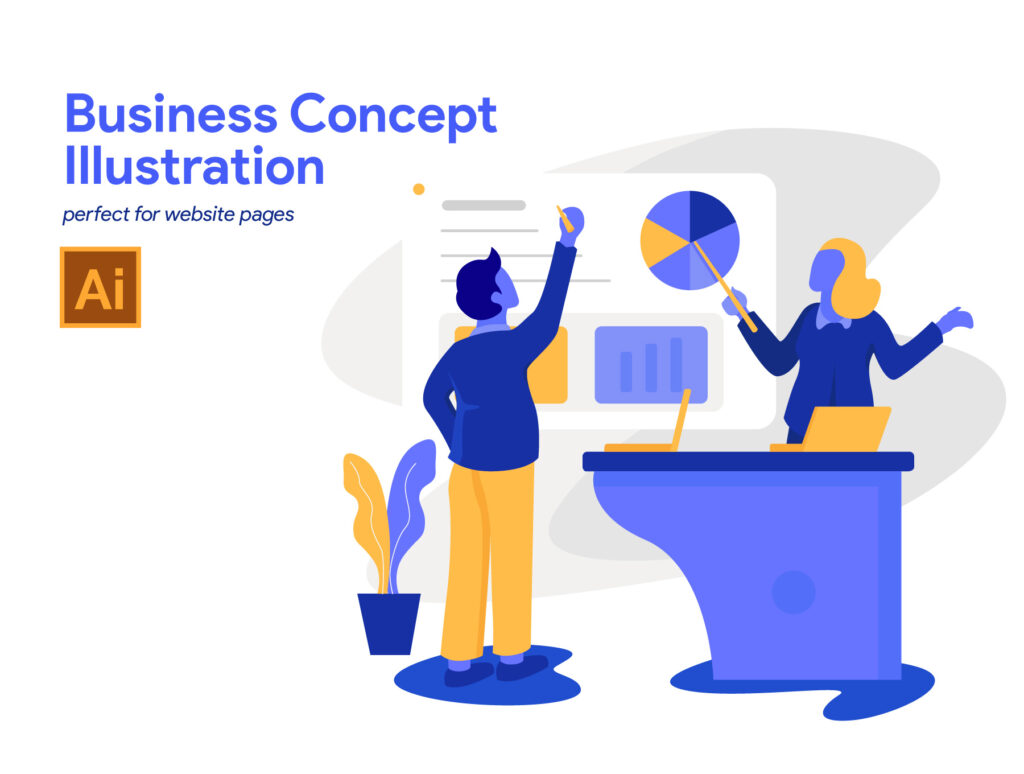 5个企业概念网站插图素材5 Business Concept Illustrations