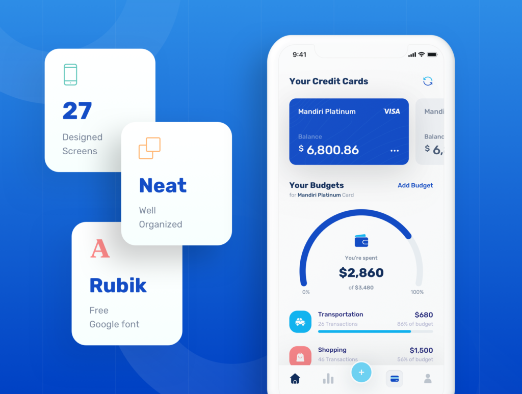 金融/银行主体概念UI界面设计套件素材下载Banky – Finance App UI Kit插图2