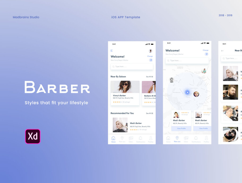 互联网理发应用移动应用程序素材模型素材下载Barber App插图1