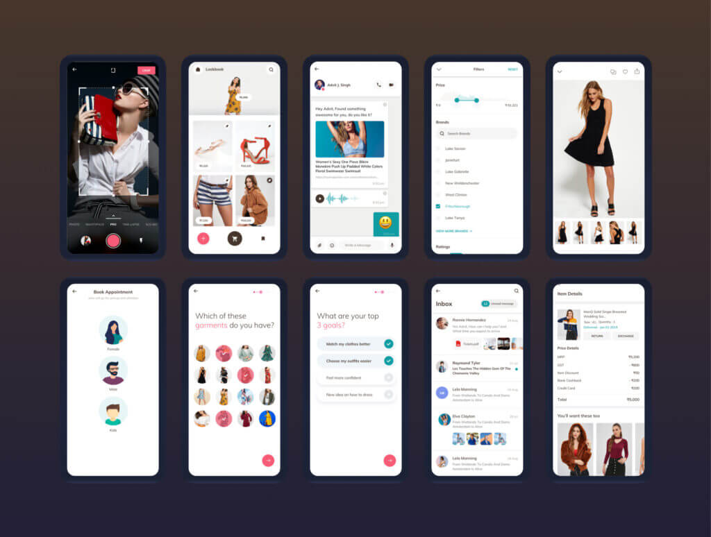 时尚服装品牌/在线电子商务购物类设计套件工具包Button up fashion mobile app UI kit插图5