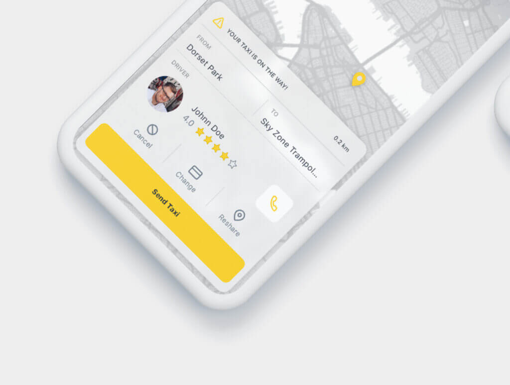 出租车应用程序的用户界面/地图出行类工具包设计套件Cabbo – Taxi Ui Kit Mobile App插图9