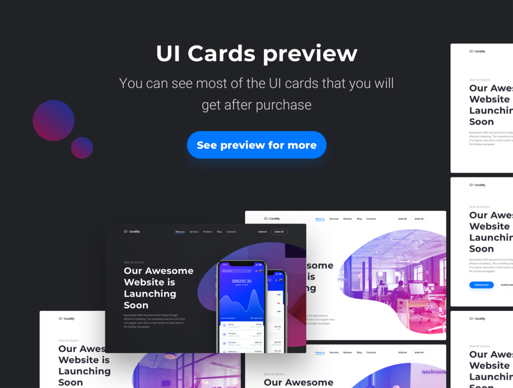 登录页面互联网产品设计主题网站设计模板Cardify Startup UI Kit插图7