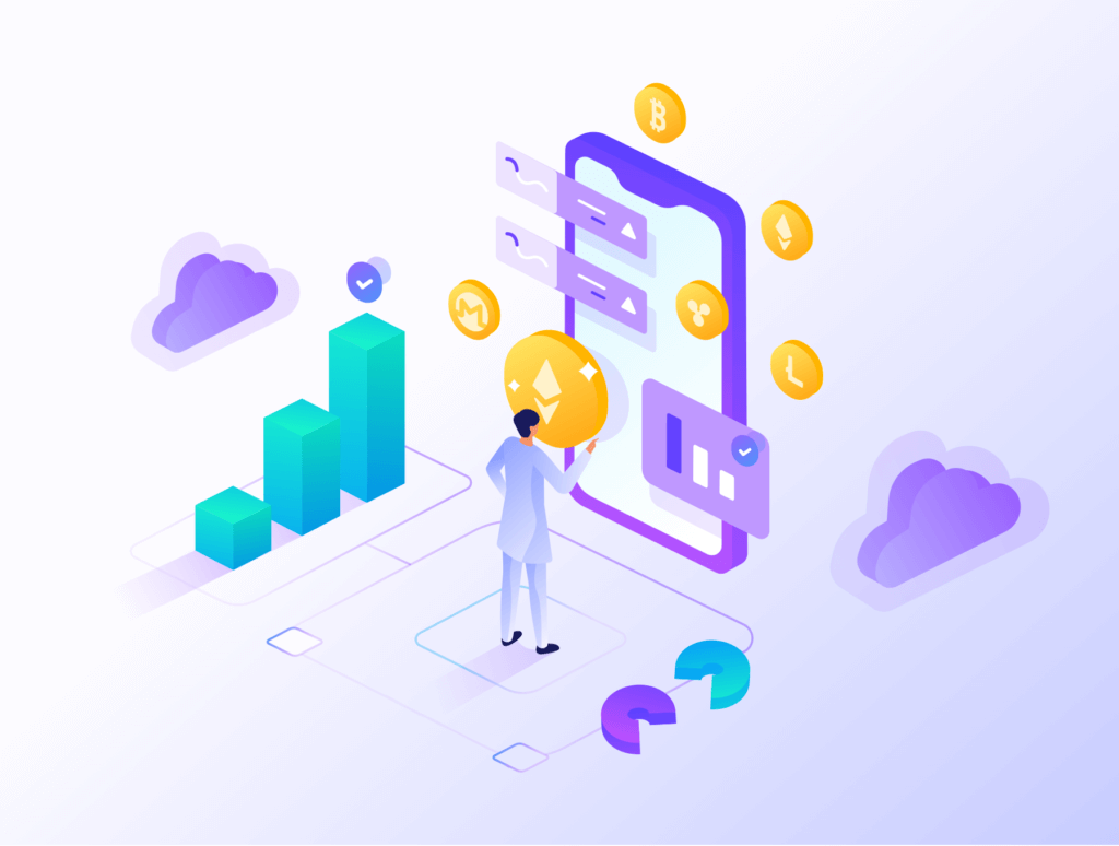 加密货币业务数据场景插画/2.5D插图工具包素材下载Cryptocurrency Business Isometric Kit Vol.02插图7