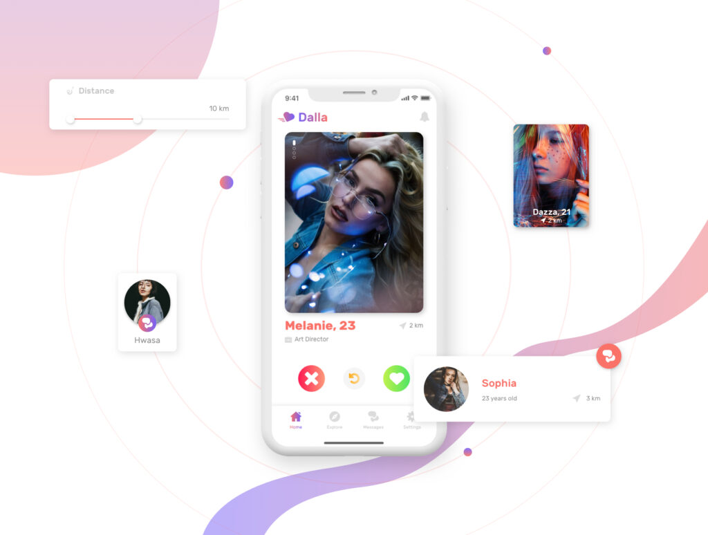 约会应用UI Kit/陌生人社交应用UI界面设计套件Dalla Dating App UI Kit插图3