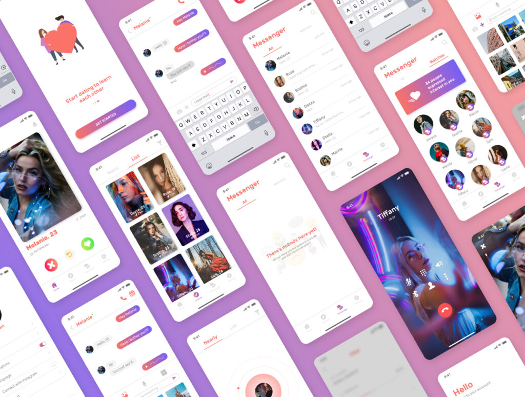 约会应用UI Kit/陌生人社交应用UI界面设计套件Dalla Dating App UI Kit插图5