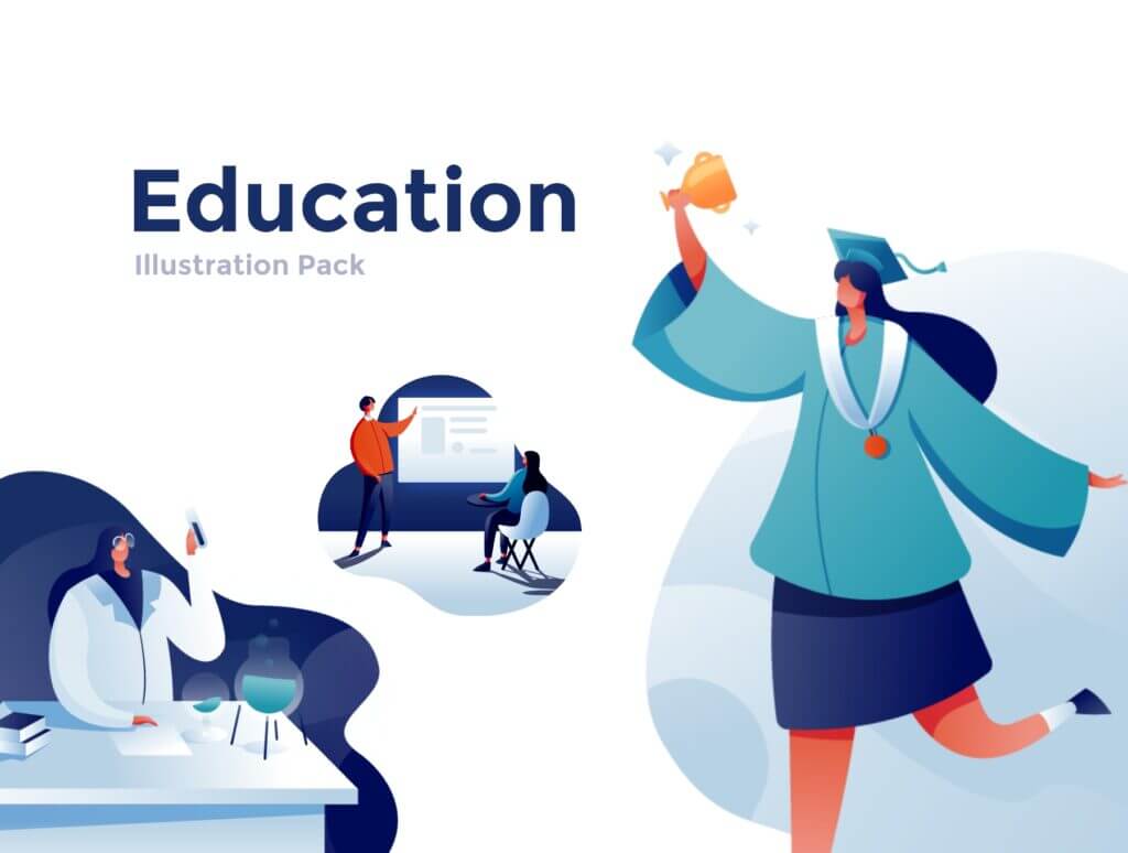 10个在线教育插图素材信息下载Education Illustration Pack插图1