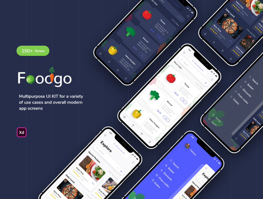 餐厅外卖应用程序设计条件素材源文件下载FoodGo the Best Grocery and Restaurant App插图1