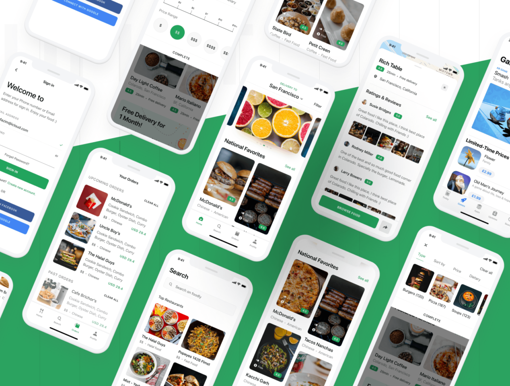 食品配送/美食定制外卖类iOS应用界面设计套件素材下载Foodly iOS UI Kit插图6