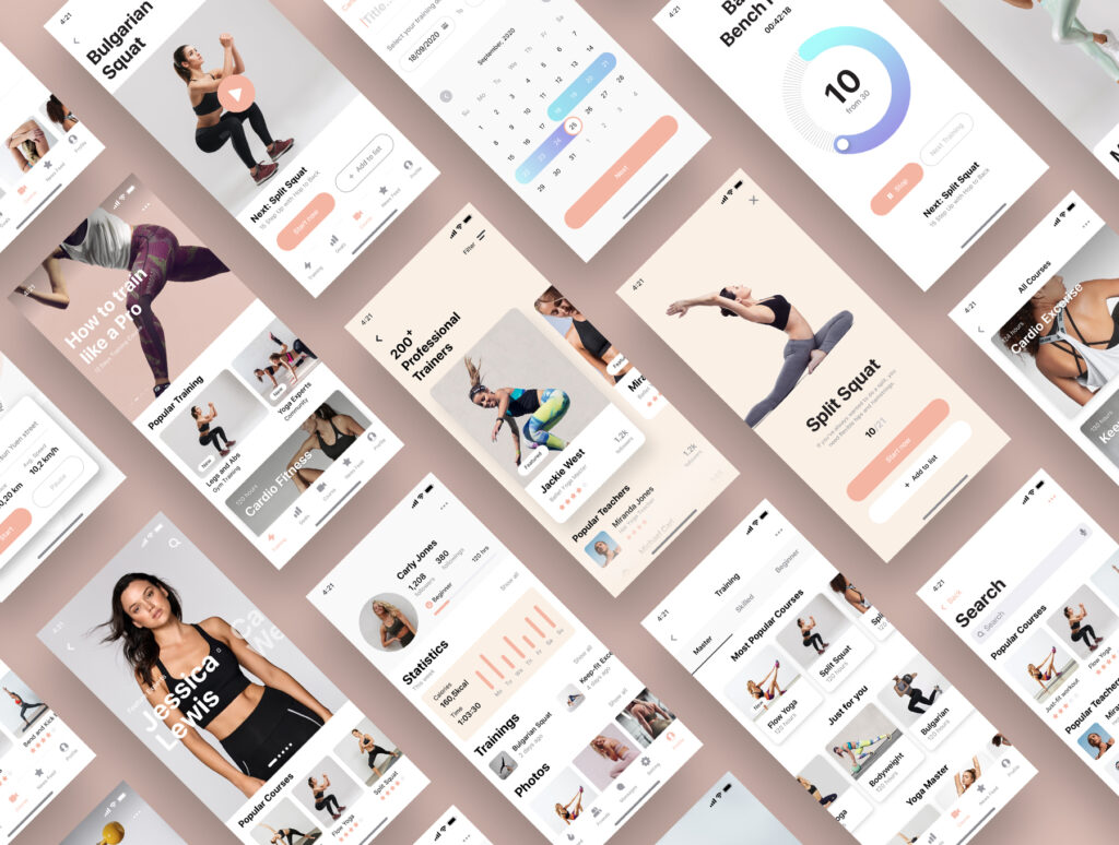 健身应用移动程序爱马仕健身移动UI工具包Hermes Fitness Mobile App UI Kit插图2