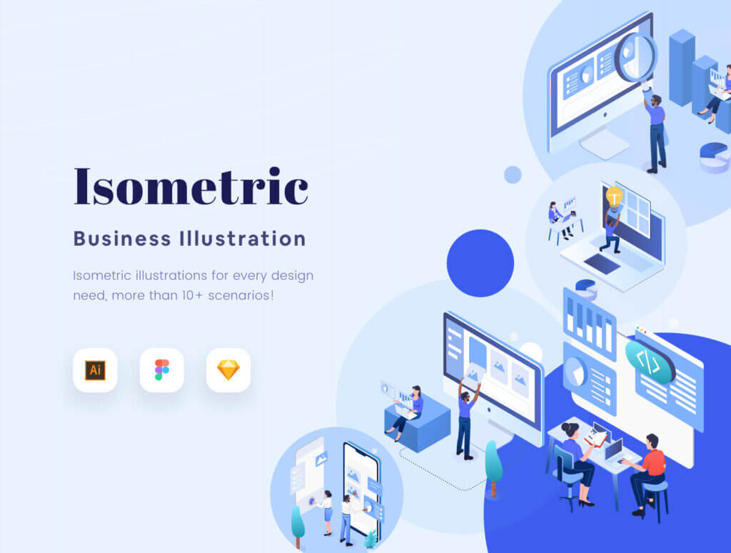 2.5D商业插图数据网站商业插图模型素材下载Isometric Business Illustration插图1