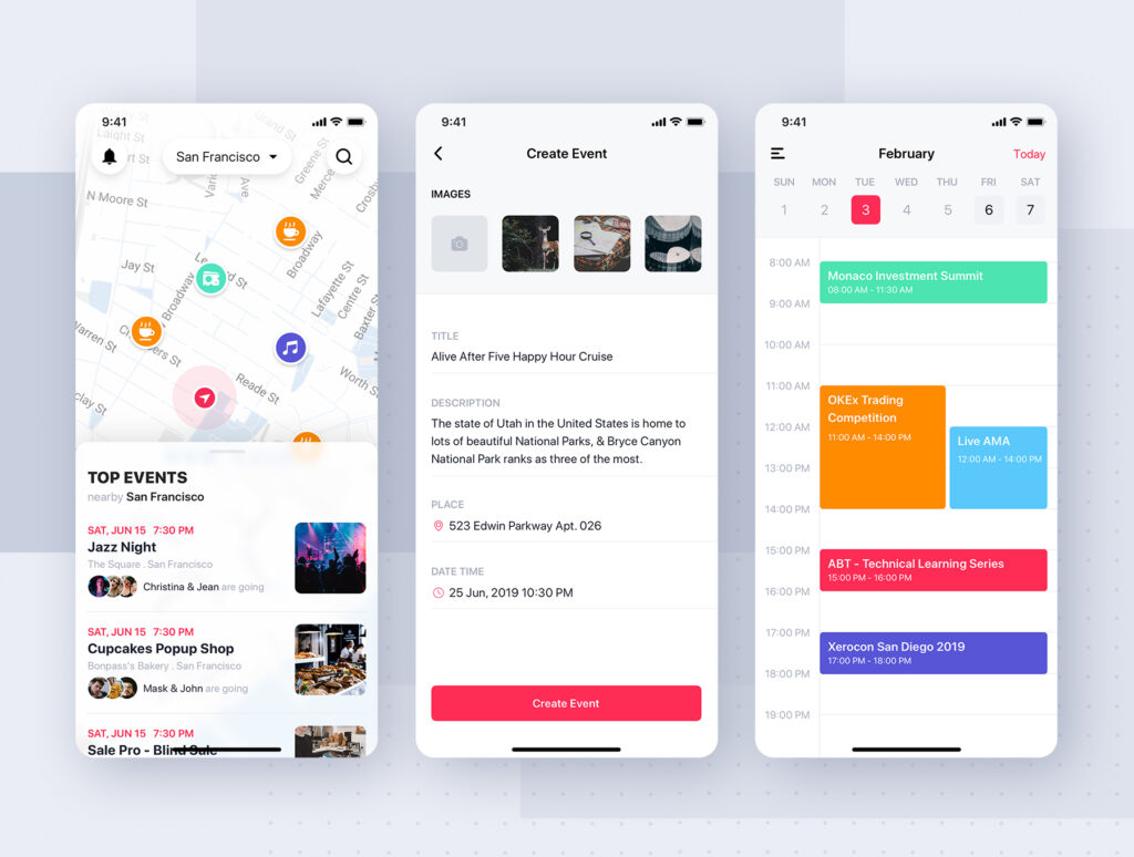 社交类创意主题设计套件工具包素材模板下载Jazam Social mobile app UI Kit插图8