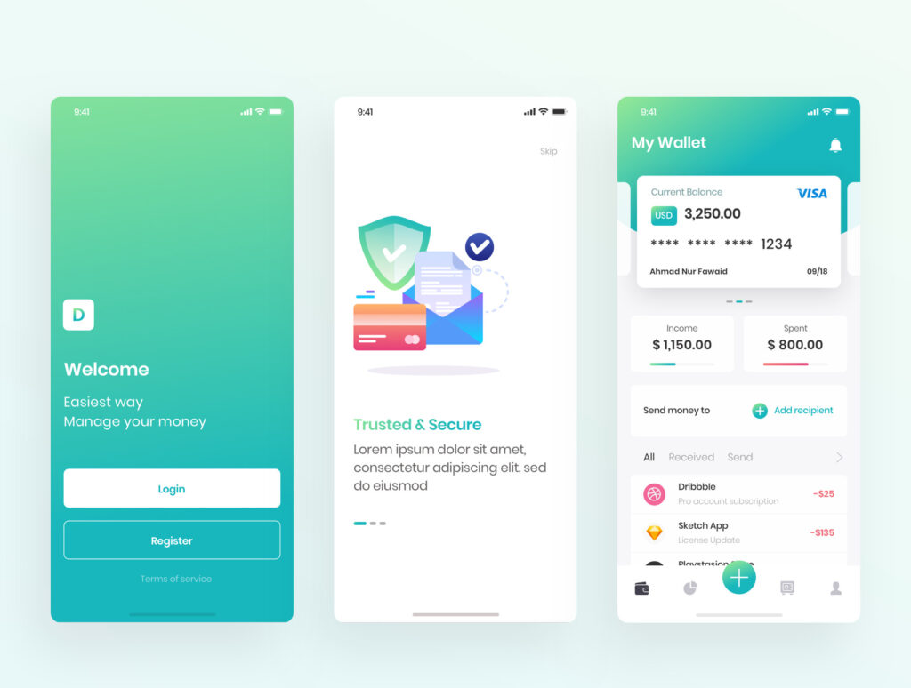 钱包主题类UI界面素材设计套件应用程序素材Kaya Wallet App插图5
