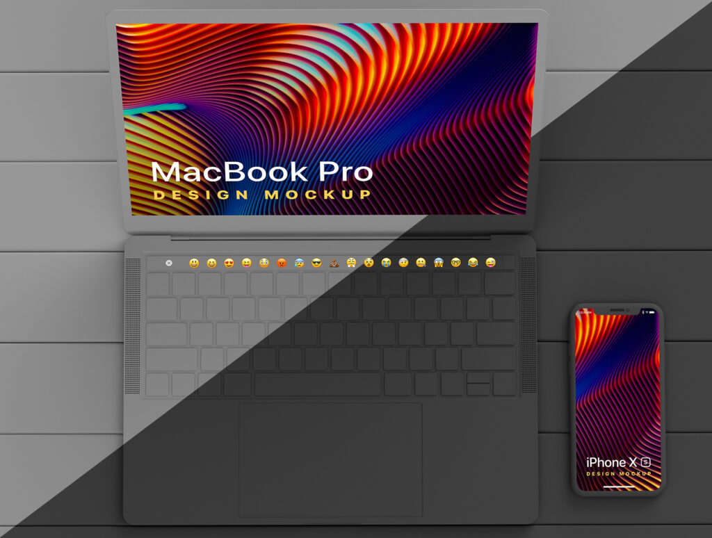 MacBook Pro笔记本电脑素材模型样机下载MacBook Pro & iPhone XS Design Mockup 2插图5