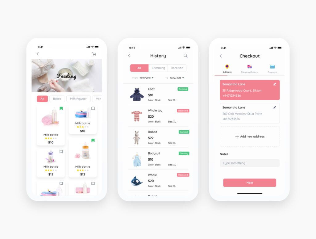 婴儿或儿童电子商务的UI设计工具包套件素材下载Moby E-commerce App Ui Kit插图3