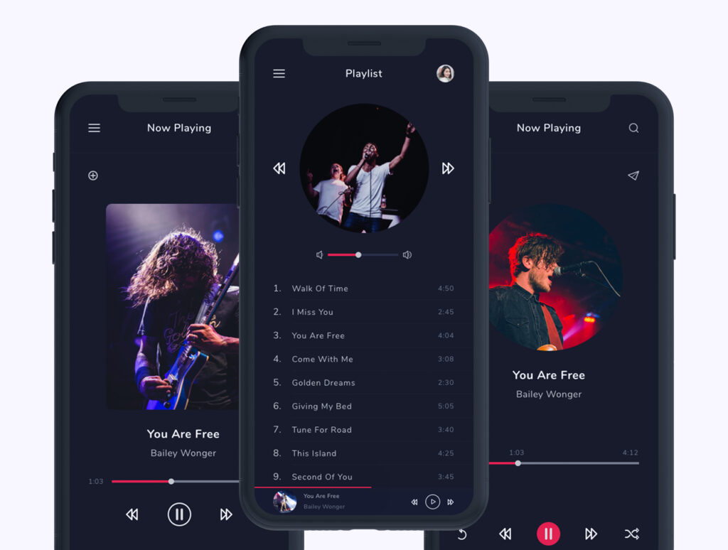 民宿服务行业UI界面素材设计套件Musicly – Music and Podcast App UI Kit插图2