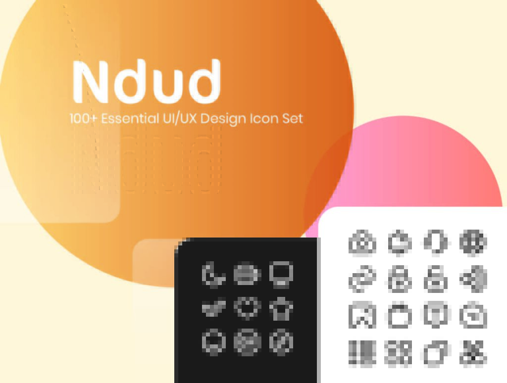 移动应用程序线性图标素材模板suNdud 100+ Simple Line Essential UI UX Icon Set插图1