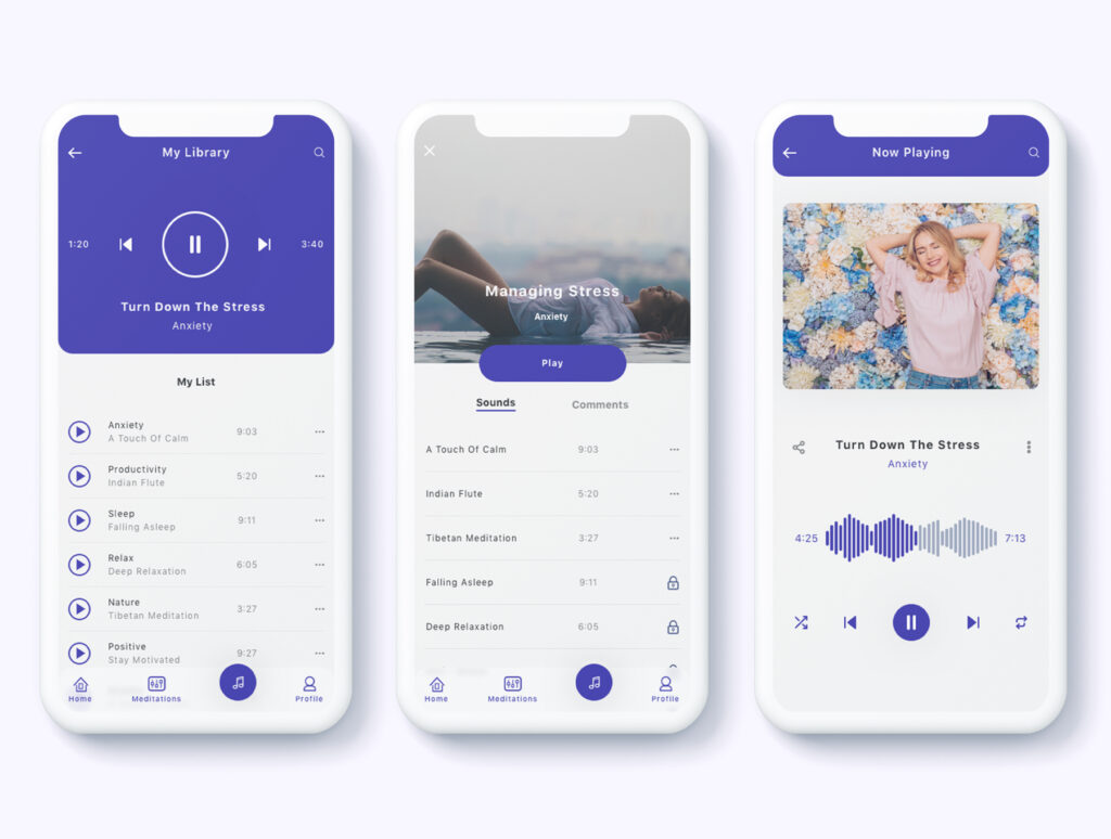 冥想系列主题UI界面素材模板设计套件Neco – Meditation and ASMR App Ui Kit 0 31 PREVIEW插图2