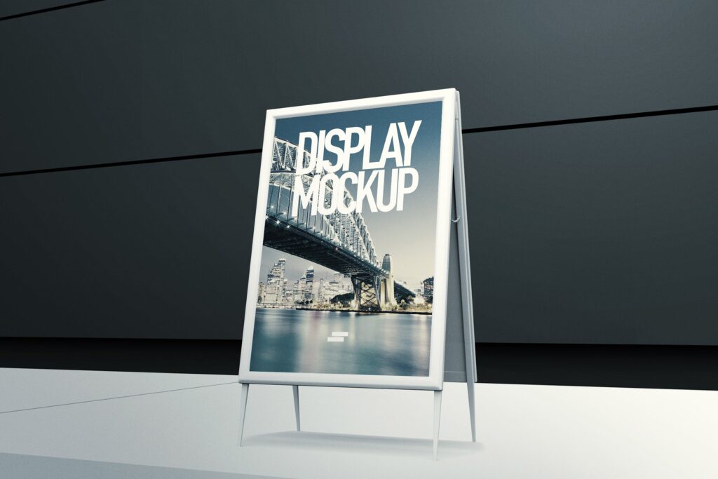3D显示/横幅户外广告展板模型样机下载3D Display Banner Outdoor Mockup