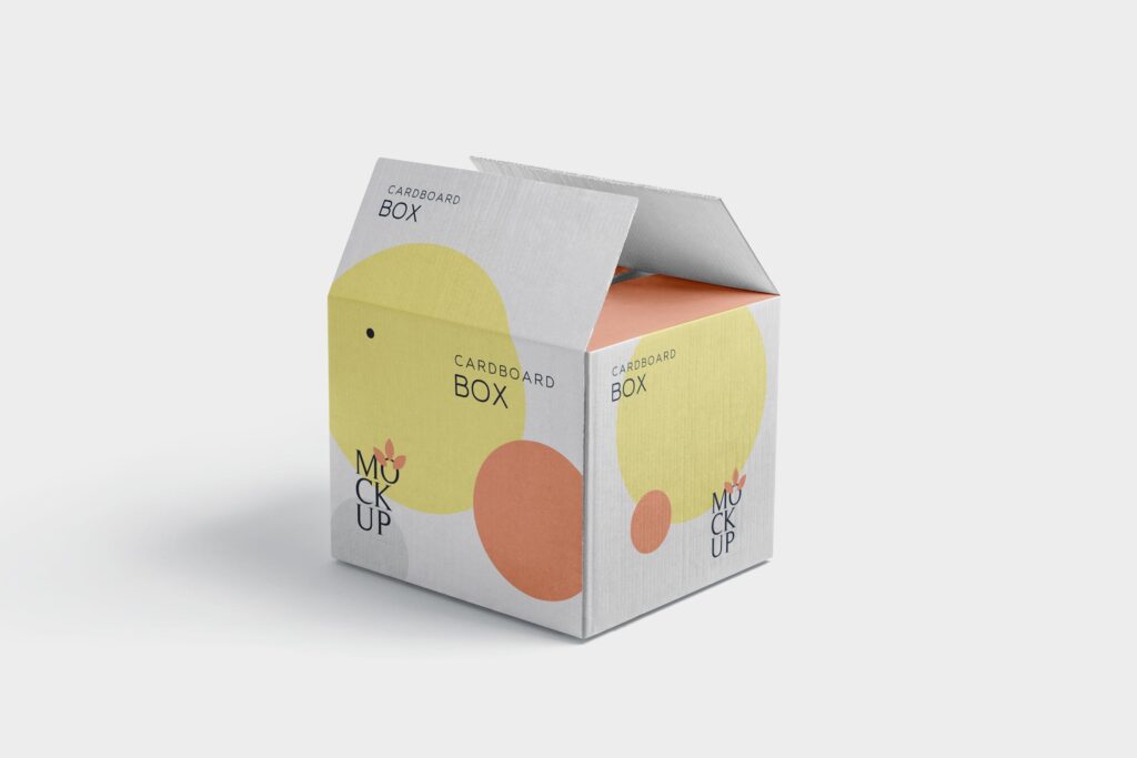 4个产品纸箱实物模型样机效果图4 Cardboard Box Mockups