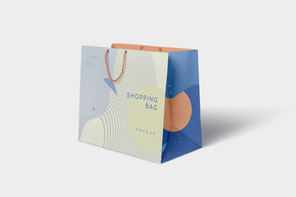 购物手提袋样机模型效果图下载4 Paper Shopping Bag Mockups