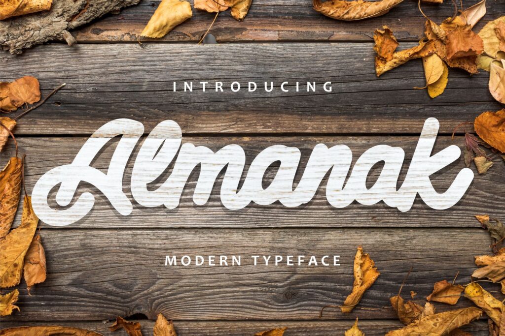 秋季旅行海报品牌包装字体下载Almanak Modern Typeface