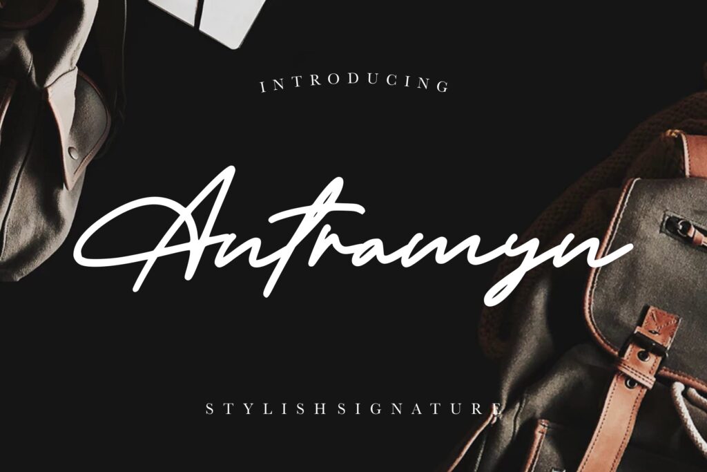 一款时尚的手写英文签名字体下载Antramyn Stylish Signature