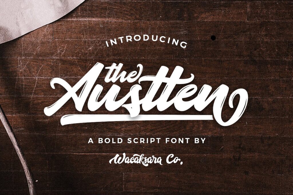 创意优雅服装品牌宣传英文标题字体下载Austten