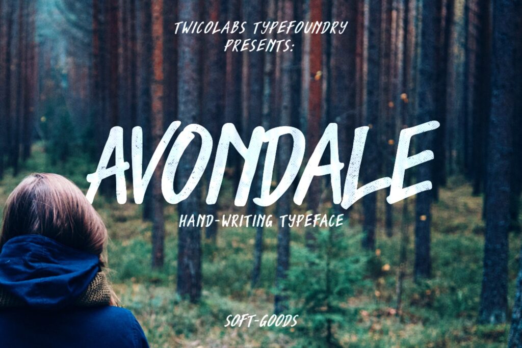 品牌包装手写毛笔英文字体下载Avondale Typeface