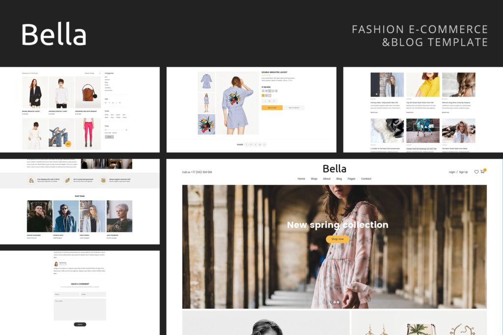 多用途电子商务和博客模板网站素材Bella Multipurpose Fashion eCommerce Template 7KZQLT4