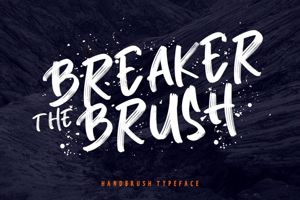 产品服装包装装饰英文字体Breaker The Brush Typeface